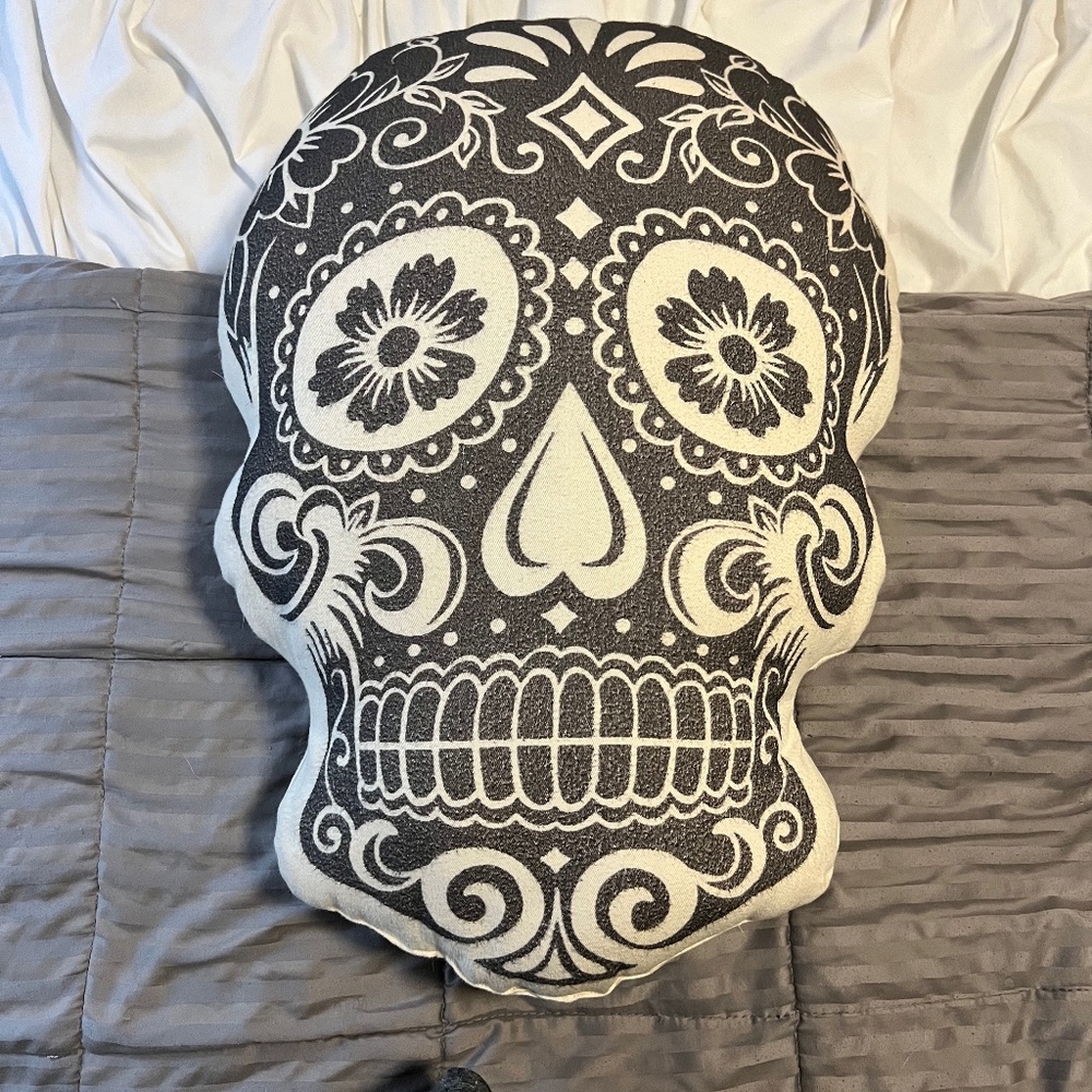 Sugar Skull Decorative Plush Pillow